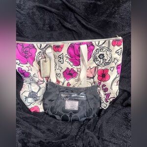 Coach Poopy bundle of two. Both beautiful bags with handbags. Small has 2 charms